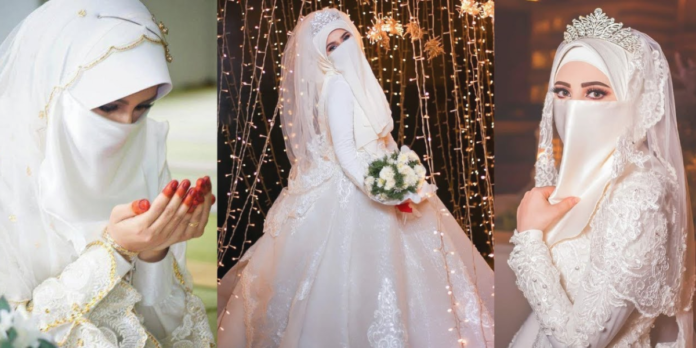 Muslim bride in niqab