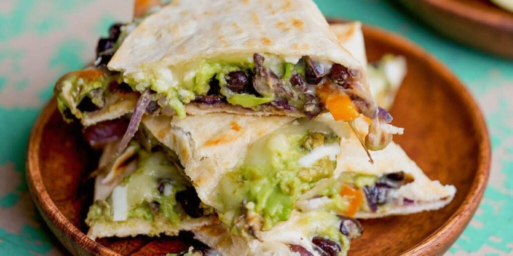 Avocado and Black Bean Quesadillas: