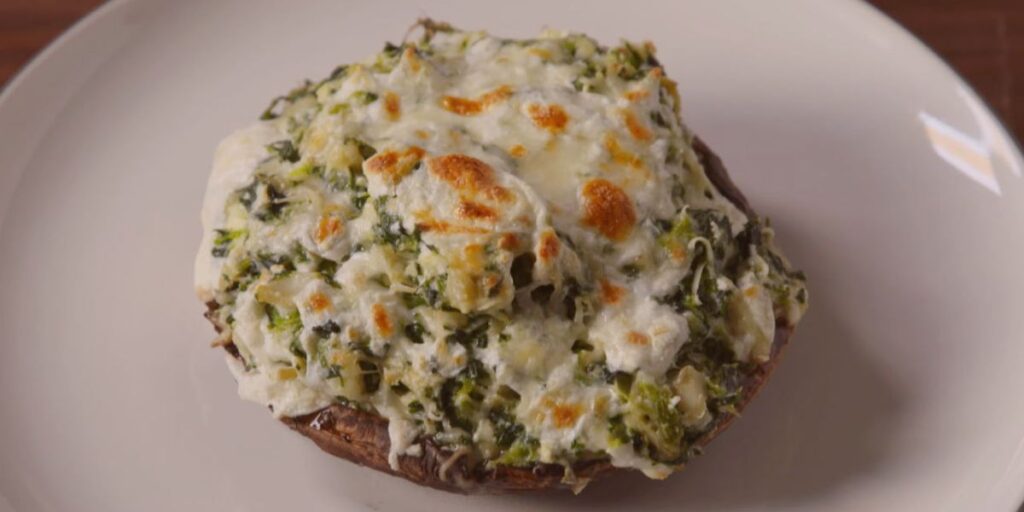 Spinach and Artichoke Stuffed Portobello Mushrooms